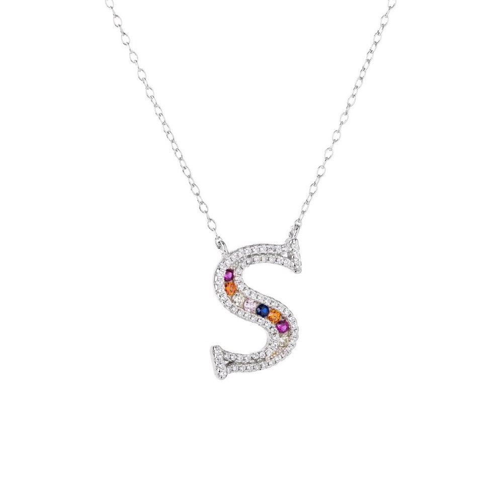 Collana lettera multicolor